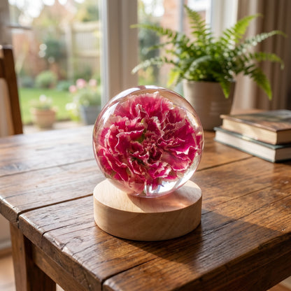 Hand-Poured Flower Resin Lamp